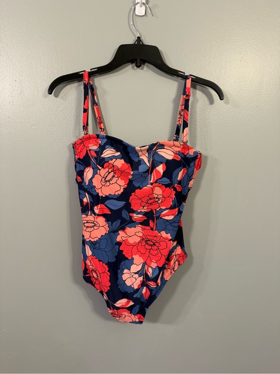 Kona Sol Other - Kona Sol Floral One Piece Swimsuit Navy Coral Pink Tummy Control Removable Strap